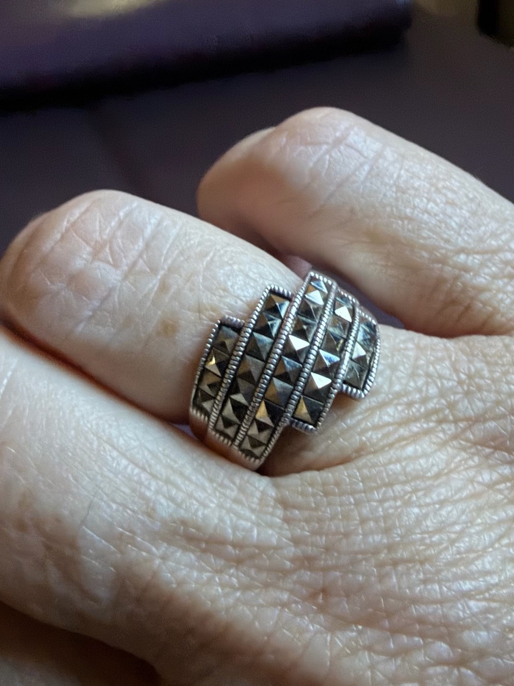 Sterling Silver Pyramid-Women’s Ring - Silver